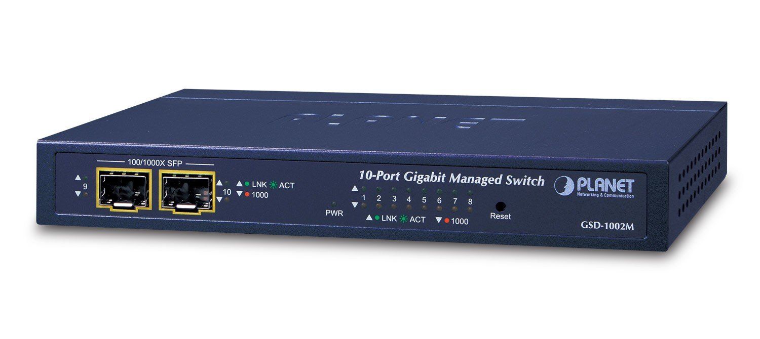 PLANET GSD-1002M switch-uri Gestionate L2/L4 Gigabit Ethernet (10/100/1000) Power over Ethernet (PoE) Suport Albastru_1