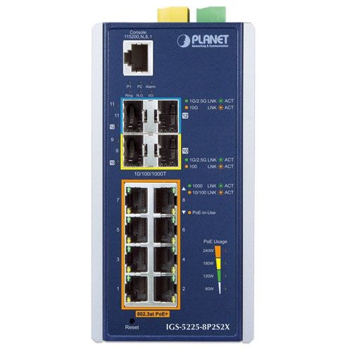 PLANET IGS-5225-8P2S2X switch-uri Gestionate L3 Gigabit Ethernet (10/100/1000) Power over Ethernet (PoE) Suport Albastru, Argint_1