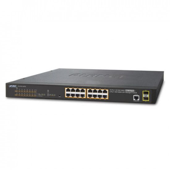 PLANET GS-4210-16P2S switch-uri Gestionate L2/L4 Gigabit Ethernet (10/100/1000) Power over Ethernet (PoE) Suport 1U Albastru_2