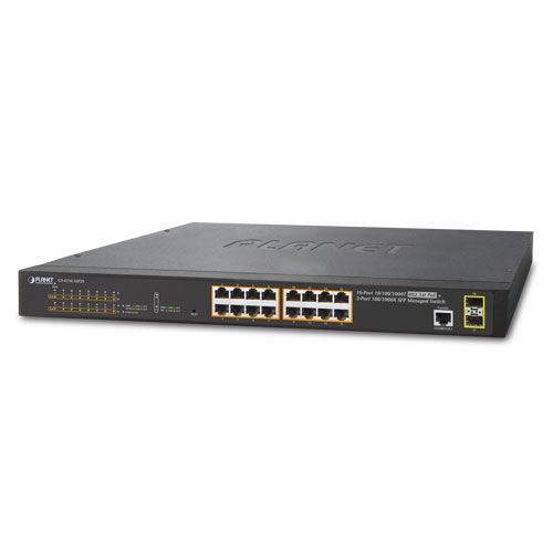 PLANET GS-4210-16P2S switch-uri Gestionate L2/L4 Gigabit Ethernet (10/100/1000) Power over Ethernet (PoE) Suport 1U Albastru_4