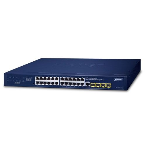 PLANET IPv4/IPv6, 24-Port Gestionate L2/L4 Gigabit Ethernet (10/100/1000) 1U Albastru_1