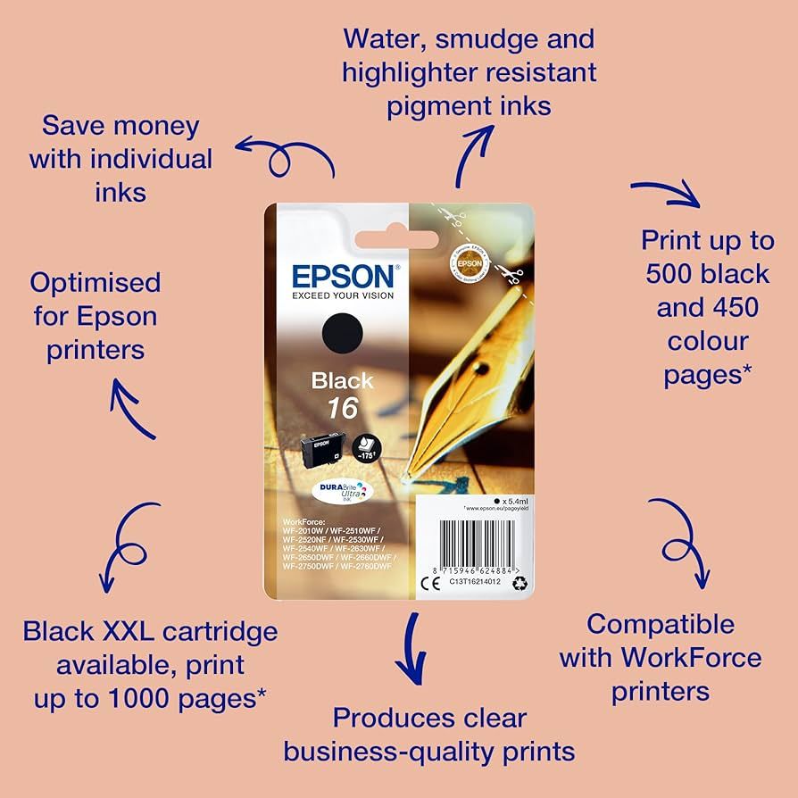 Epson Pen and crossword Singlepack Black 16 DURABrite Ultra Ink_1