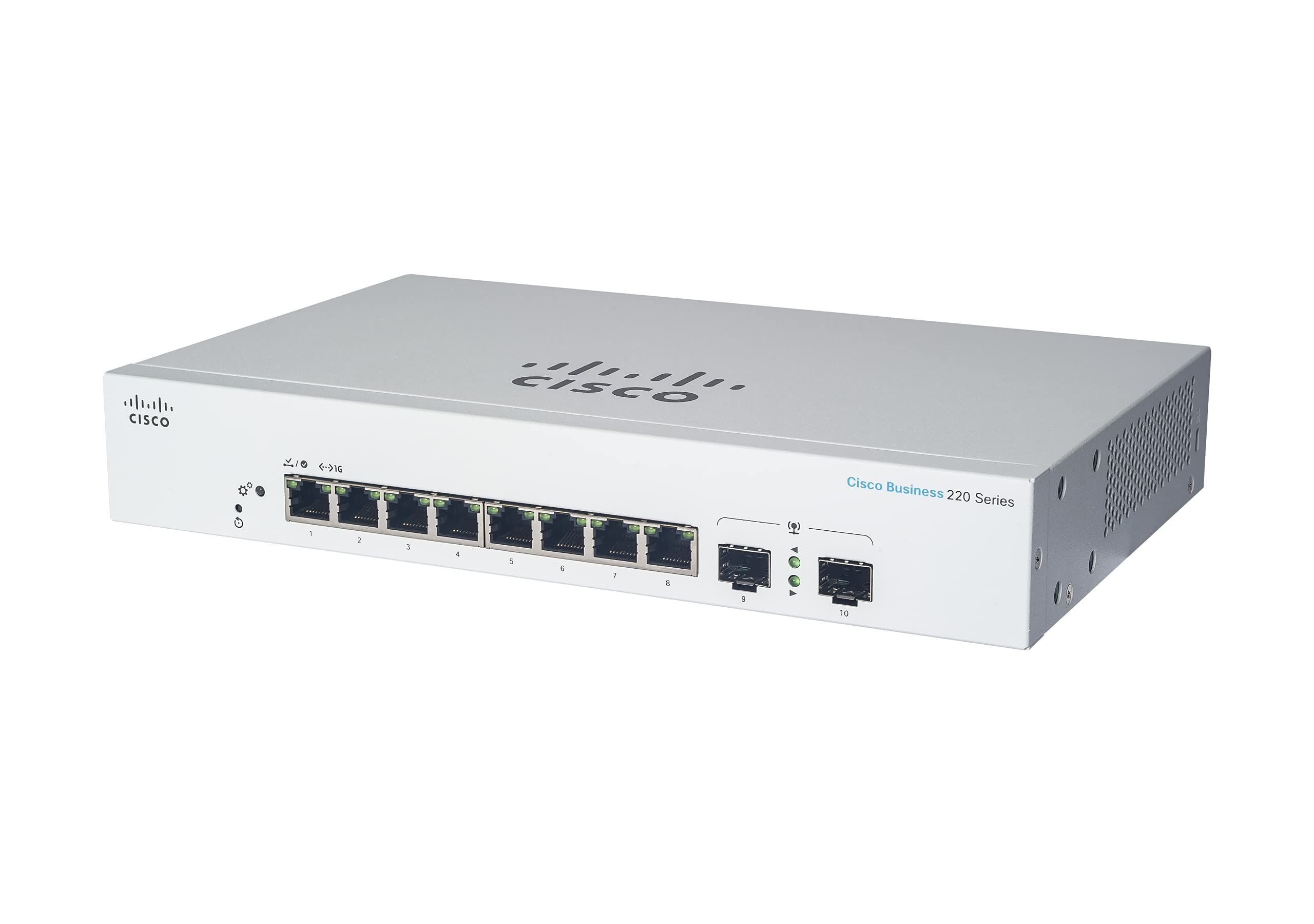 Cisco CBS220-8FP-E-2G Gestionate L2 Gigabit Ethernet (10/100/1000) Power over Ethernet (PoE) Suport Alb_1