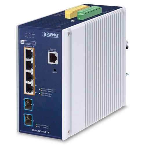 Planet IGS-6325-4UP2X IP30 DIN-rail Industrial L3 4-Port 2.5GBASE-T 802.3bt PoE + 2-Port 10G SFP+ Full Managed Switch_1