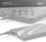 Digitus AK-300105-018-E cabluri USB USB 2.0 1,8 m USB A USB B Bej_2