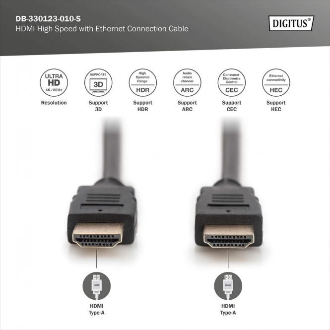 Digitus DB-330123-010-S cablu HDMI 1 m HDMI Tip A (Standard) Negru_1