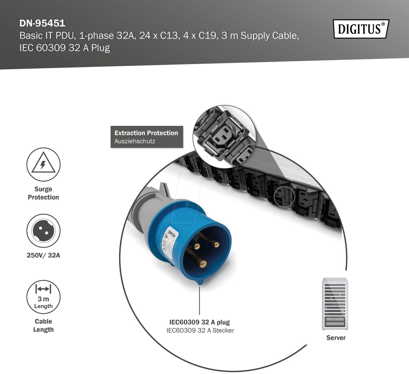 Digitus DN-95451 unități de distribuție a energiei electrice (PDU) 28 ieșire(i) AC 0U Negru_4