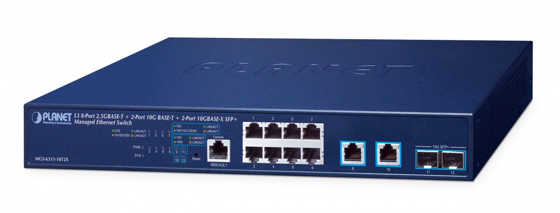 PLANET Layer 3 8-Port 2.5GBASE-T + Gestionate L3 10G Ethernet (100/1000/10000) 1U Albastru_1