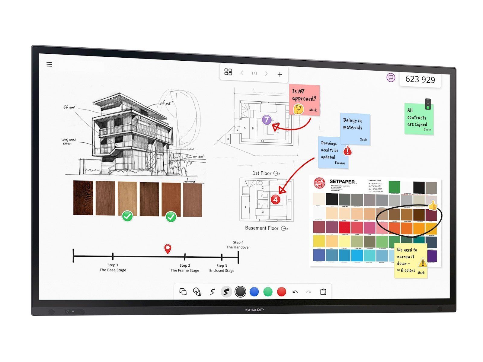 Sharp PN-LA752 Panou informare digital de perete 190,5 cm (75