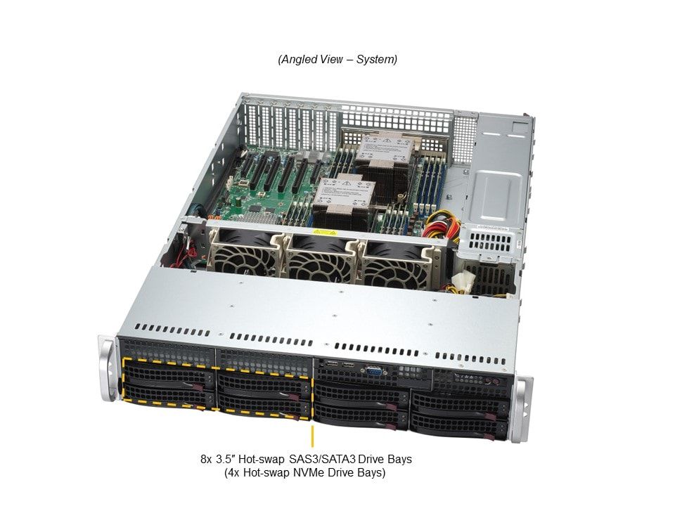 Supermicro SYS-621P-TRT Rack Server (2U) Intel® Xeon® Scalable Generația 5/4. DDR5 SDRAM 1200W_2