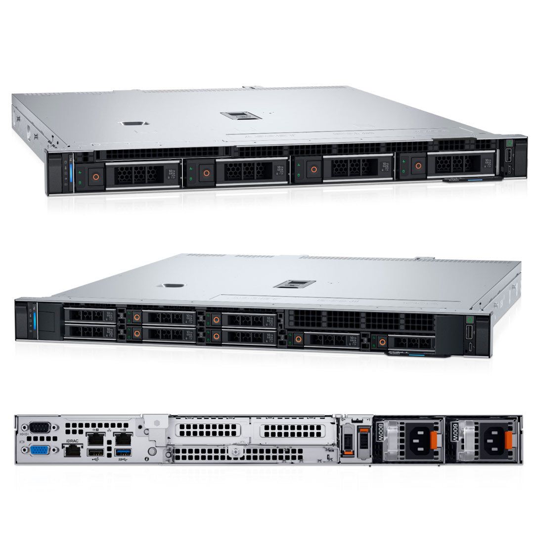 Dell PowerEdge R360, Chassis 8x2.5 HP, Xeon E-2434, 1x16GB, 1x480GB SSD SATA RI, Broadcom 5720, PERC H755, iDRAC9 Enterprise 16G, 700W, 3YBasic_5