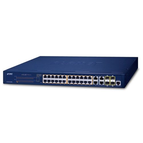 PLANET GS-4210-24P4C switch-uri Gestionate L2/L4 Gigabit Ethernet (10/100/1000) Power over Ethernet (PoE) Suport 1U Albastru_1