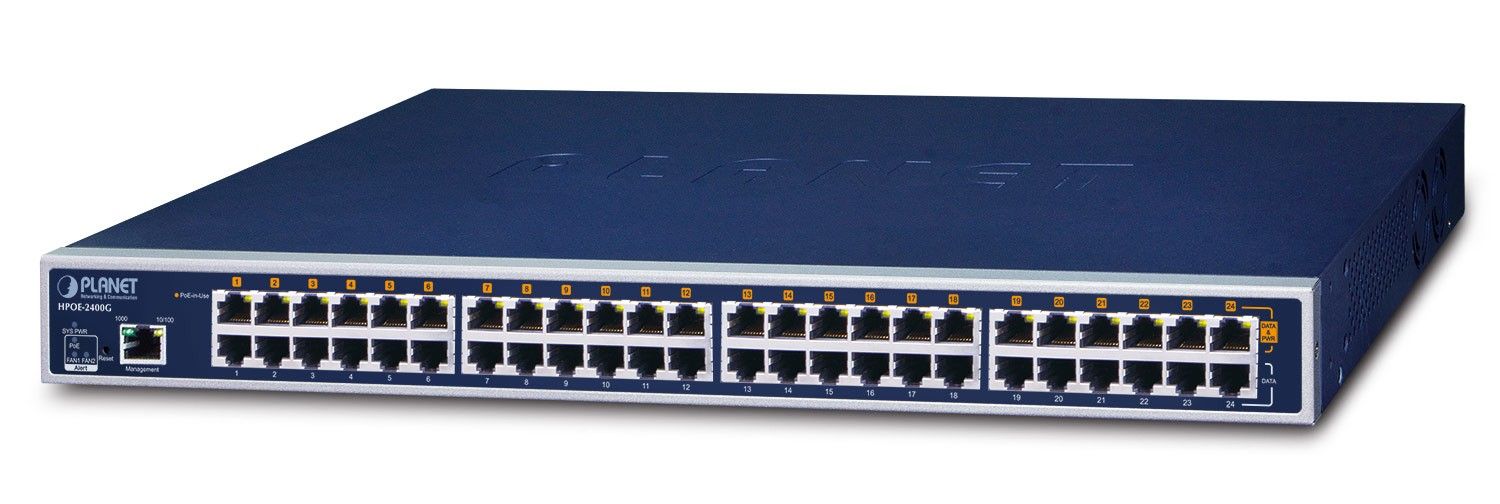 PLANET HPOE2400G switch-uri Gestionate Gigabit Ethernet (10/100/1000) Power over Ethernet (PoE) Suport 1U Albastru_1