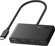 HUB Anker, 4-in-1, USB-C x 4 porturi, incarcare prin USB Type-C, viteza 10 Gbps, conectare prin USB-C, 100W PD in, 85W PD out, gri, 