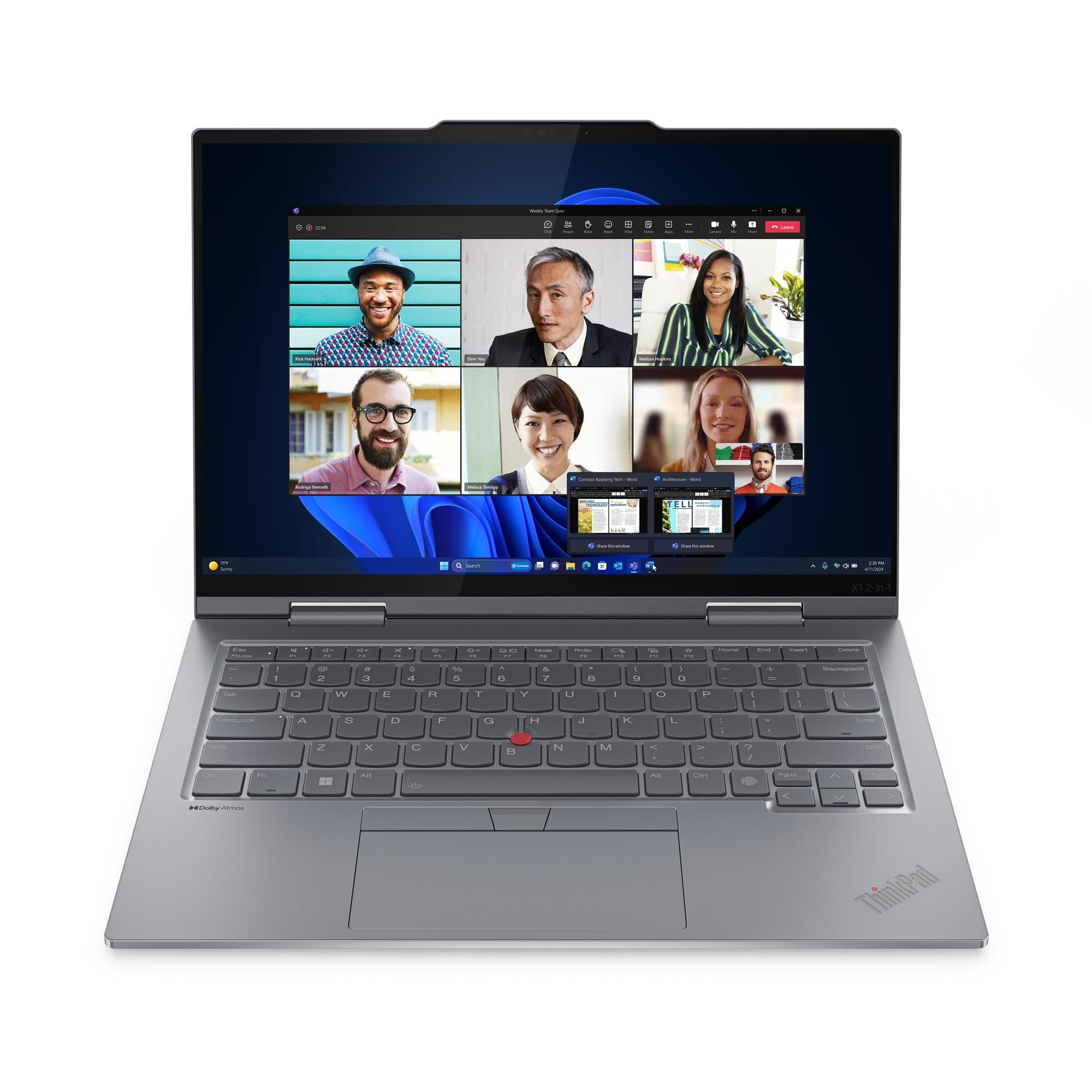 Lenovo ThinkPad X1 2-in-1 Gen9 14'' WUXGA 500N Touch Intel Ultra 7 155U vPro 16GB LP5X RAM 1TB SSD WWAN 5G FPR Keyboard backlit ENG Euro W11P 3YPS_3