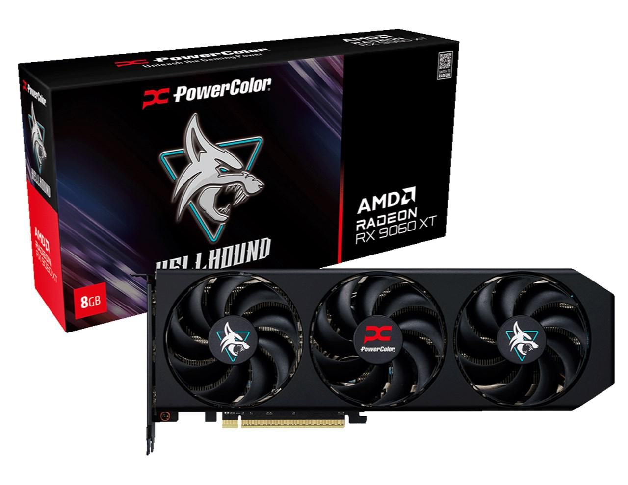 Placa Video POWERCOLOR HELLHOUND AMD RADEON RX 9060 XT 8GB 128 bit, PCIE 5.0, 1x HDMI 2x DP_1