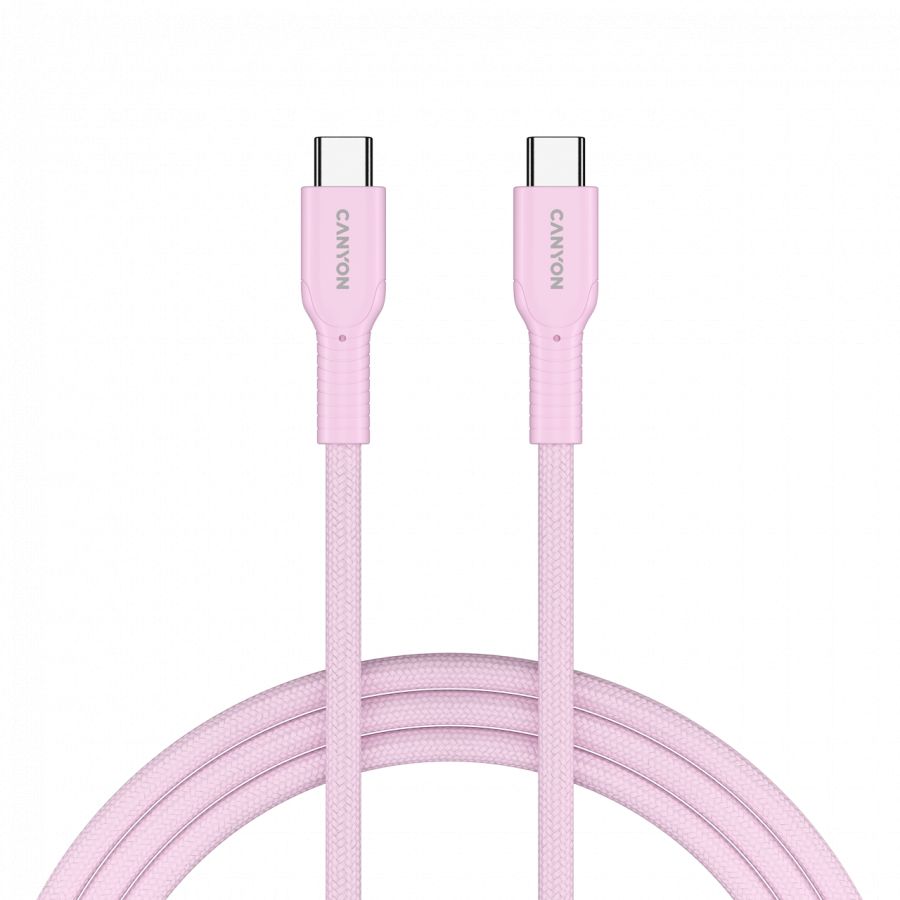 CANYON cable OnWire 60CL C-C 60W COLOR Braided 1m Pink_1