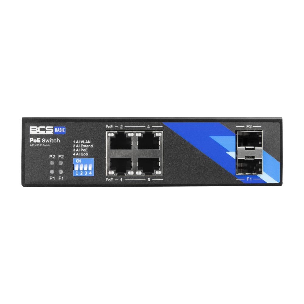 BCS BCS-B-ISP04G-2SFP Switch PoE Industrial cu 4 Porturi pentru Șină DIN 1Gbps cu 2xSFP_1