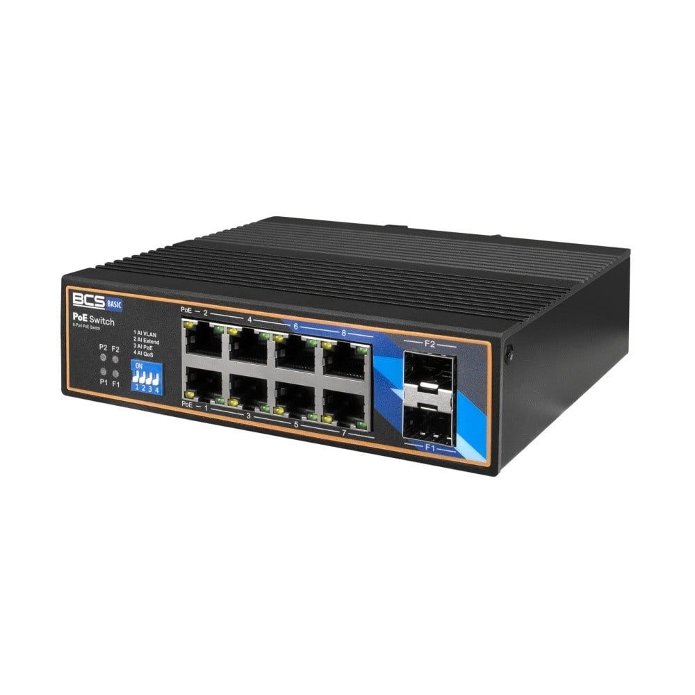BCS BCS-B-ISP08G-2SFP Switch PoE Industrial 8 Porturi pentru Raill DIN 1Gbps_2