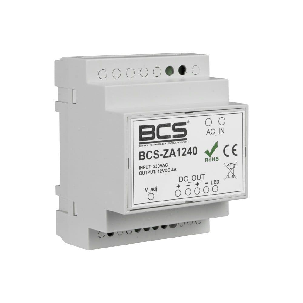 BCS BCS-ZA1240 Surse de alimentare 12V 4A cu ajustare pentru șină DIN_1