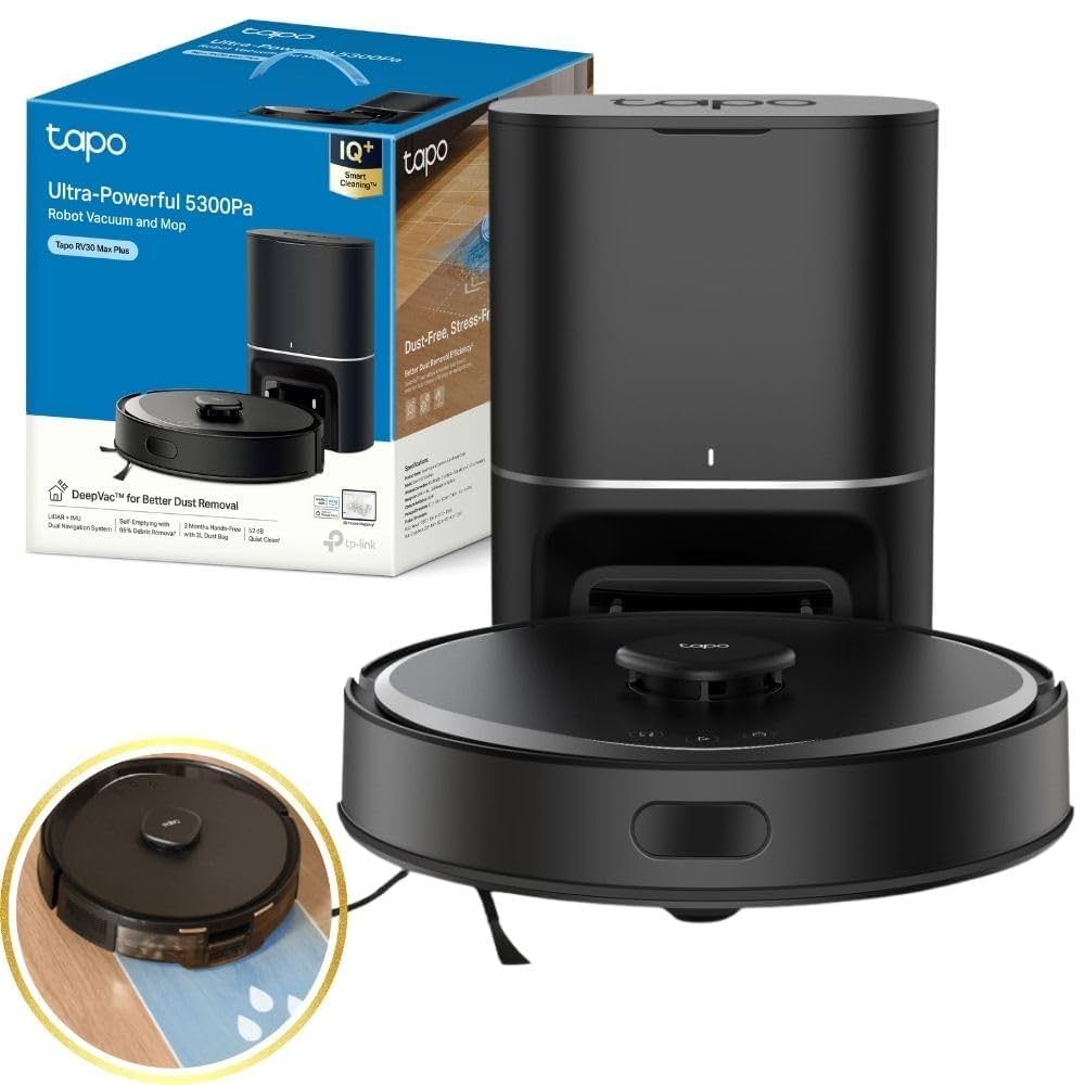 TP-Link Tapo RV30 Max Plus 5300Pa Hyper Suction Robot Vacuum & Mop + Smart Auto-Empty Dock_2