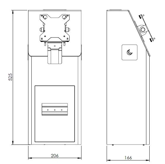 Ergonomic Solutions SpacePole Mini Kiosk Wall Mounted_1