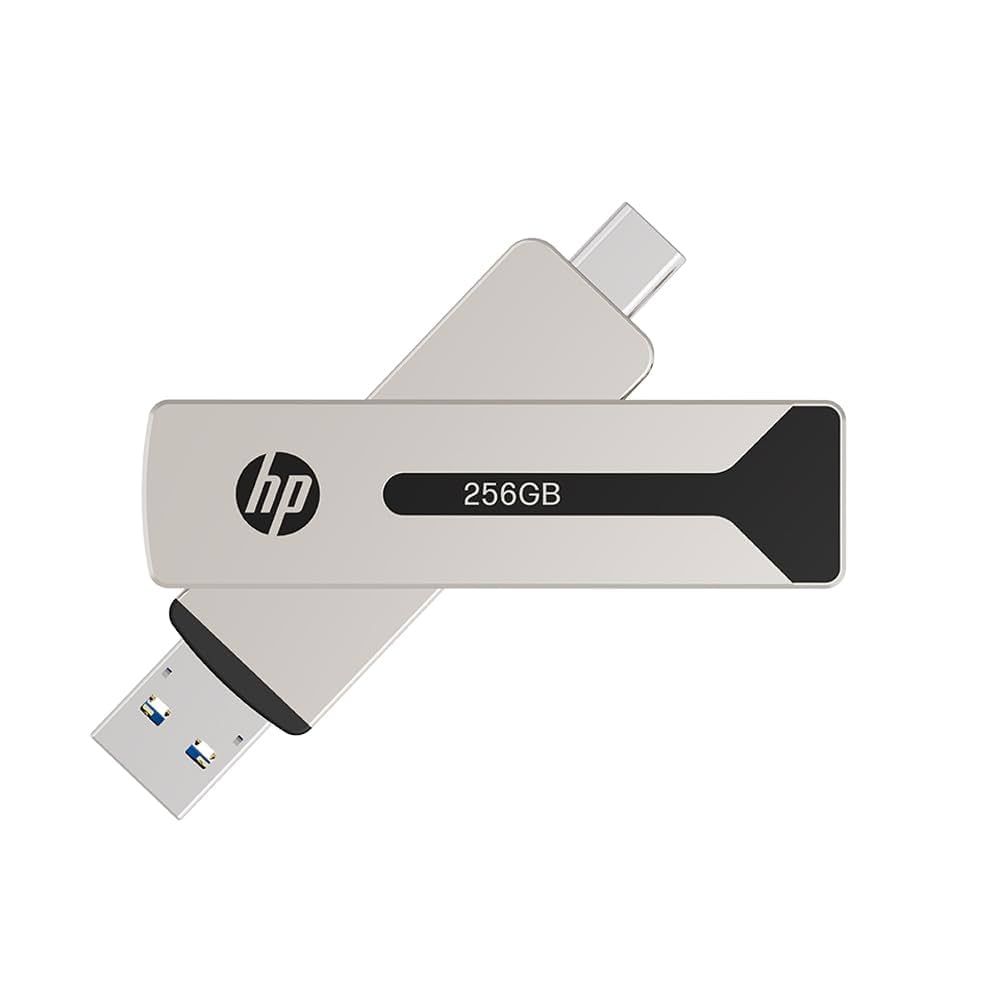 HP USB-C & Typ-A 3.2  256GB  SSD Steel Flash Drive 911Pro_1