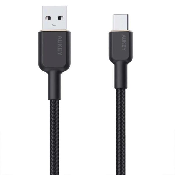 Cablu alimentare si date Aukey, USB Type-A (T) la USB Type-C (T), 1.8m, 480 Mbps, 60W, nylon, negru, 