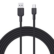 Cablu alimentare si date Aukey, USB Type-A (T) la USB Type-C (T), 1.8m, 480 Mbps, 60W, nylon, negru, 