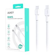 Cablu alimentare si date Aukey, USB Type-C (T) la USB Type-A (T), 1.8m, 480 Mbps, 60W, braided, alb, 