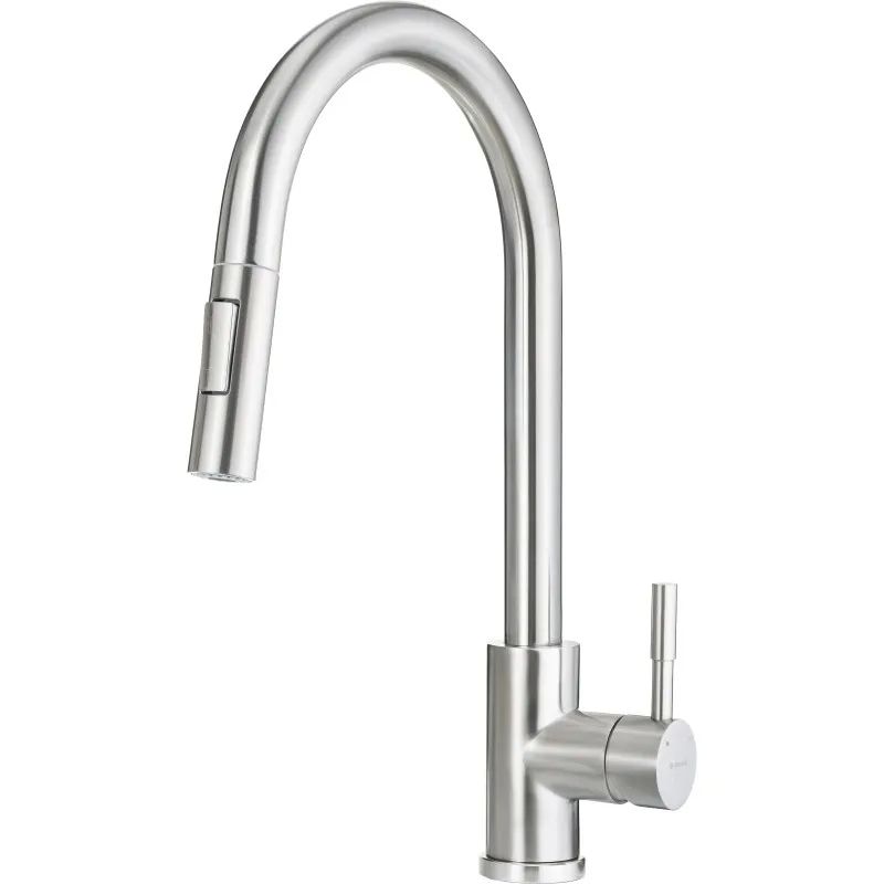 KITCHEN MIXER WITH PULL-OUT SPRAY DEANTE TWO FLOWS  BRUSHED STEEL LIMA_1