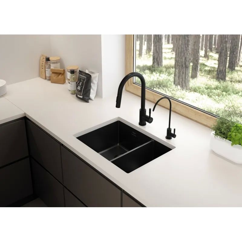 KITCHEN MIXER WITH PULL-OUT SHOWER DEANTE TWO FLOWS  BLACK LIMA_3