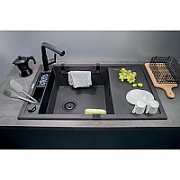 DEANTE BLACK NERO MATT MAGNETIC 1-BOWL GRANITE SINK WITH DRAINER_4