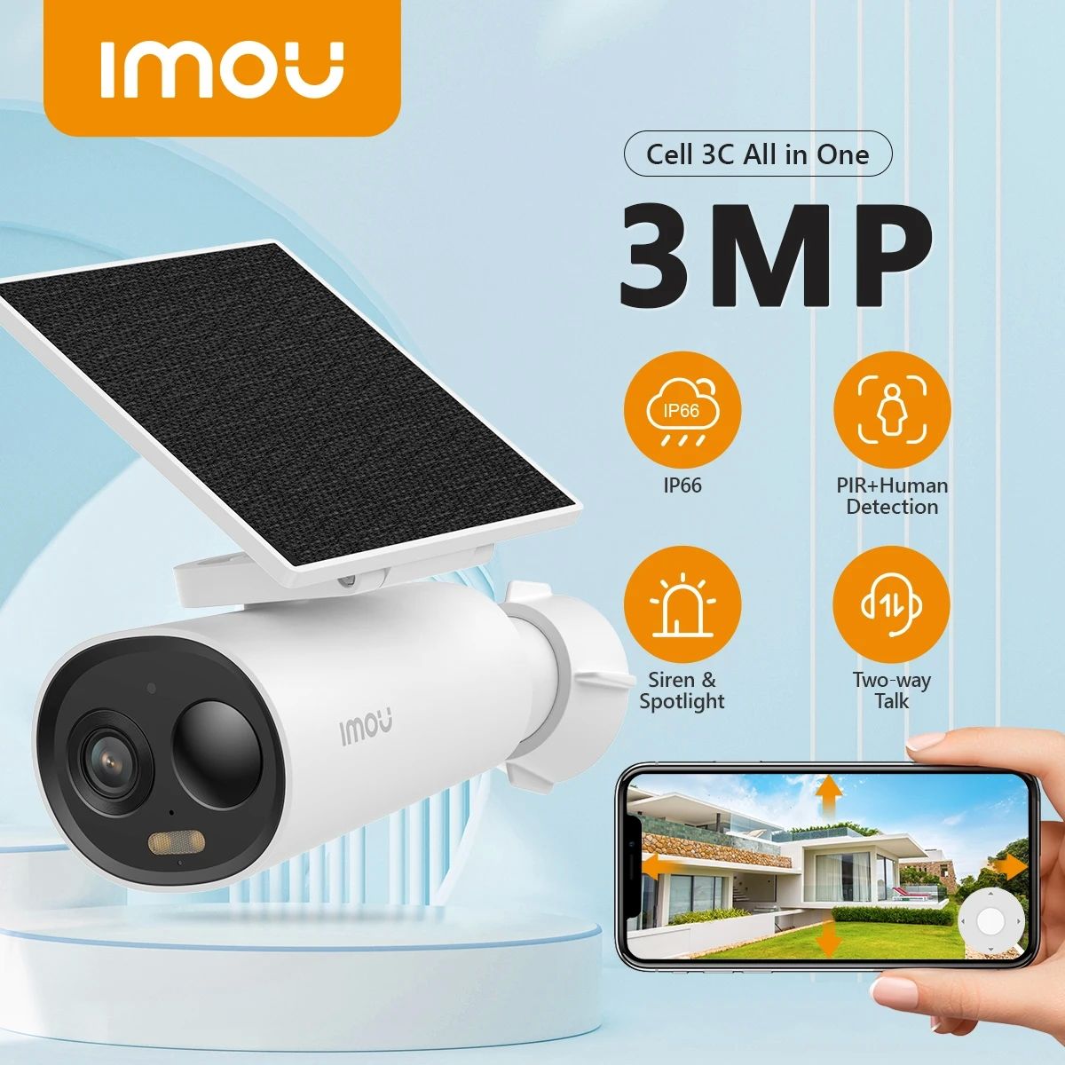 Imou Cell 3C All in One Bullet IP security camera Outdoor 2304 x 1296 pixels Wall_2