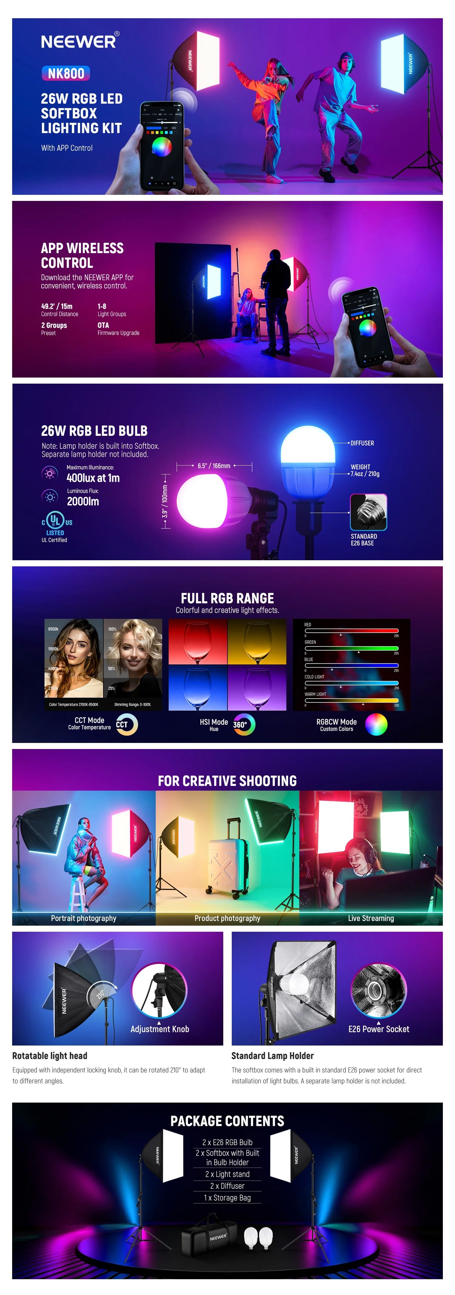 Softbox NEEWER NK800 RGB | 2-pack set_3