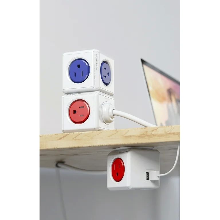 Allocacoc PowerCube power extension 1.5 m 5 AC outlet(s) Indoor Red  White_2