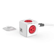 Allocacoc PowerCube power extension 1.5 m 5 AC outlet(s) Indoor Red  White_3