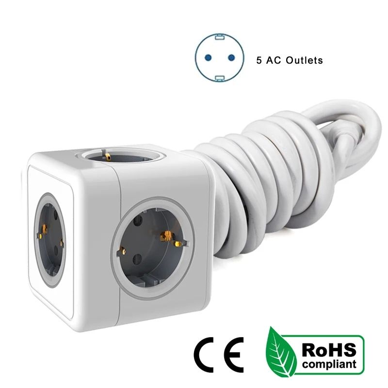 Allocacoc PowerCube power extension 1.5 m 5 AC outlet(s) Indoor Red  White_4