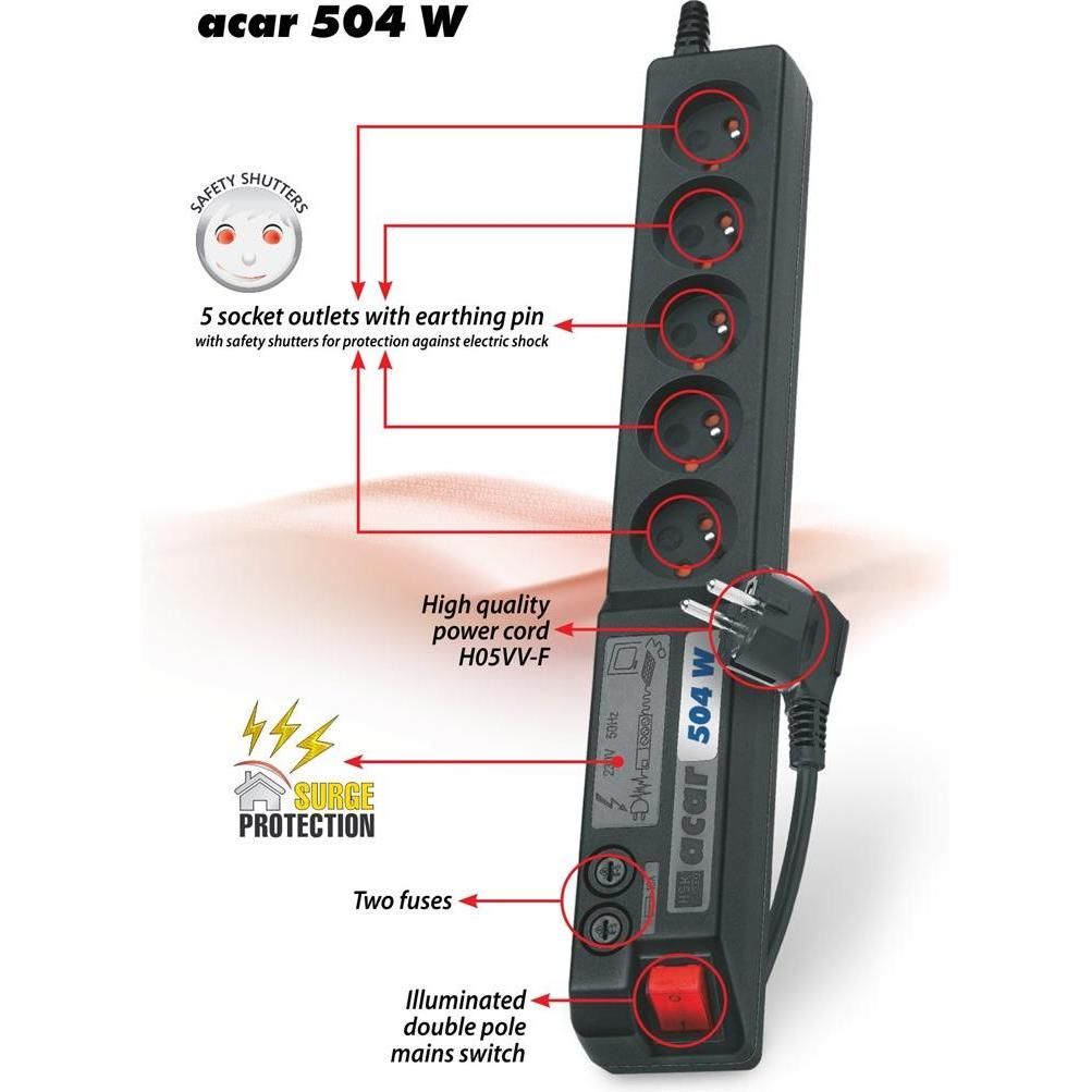 KERG power strip with switch 4 sockets 3m-10A_3