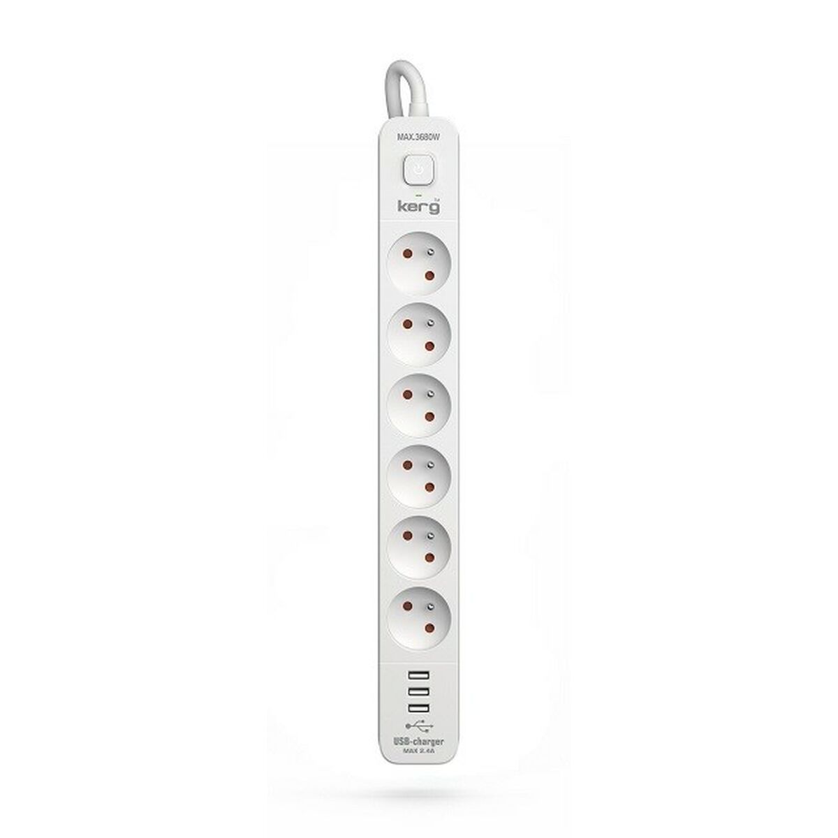 KERG power strip with circuit breaker-6 sockets 3USB 16A 1.5m_1