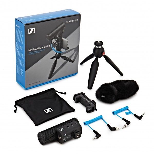 Sennheiser MKE 400 Mobile Kit - condenser  supercardioid microphone with low-pass filter with Manfrotto tripod_3