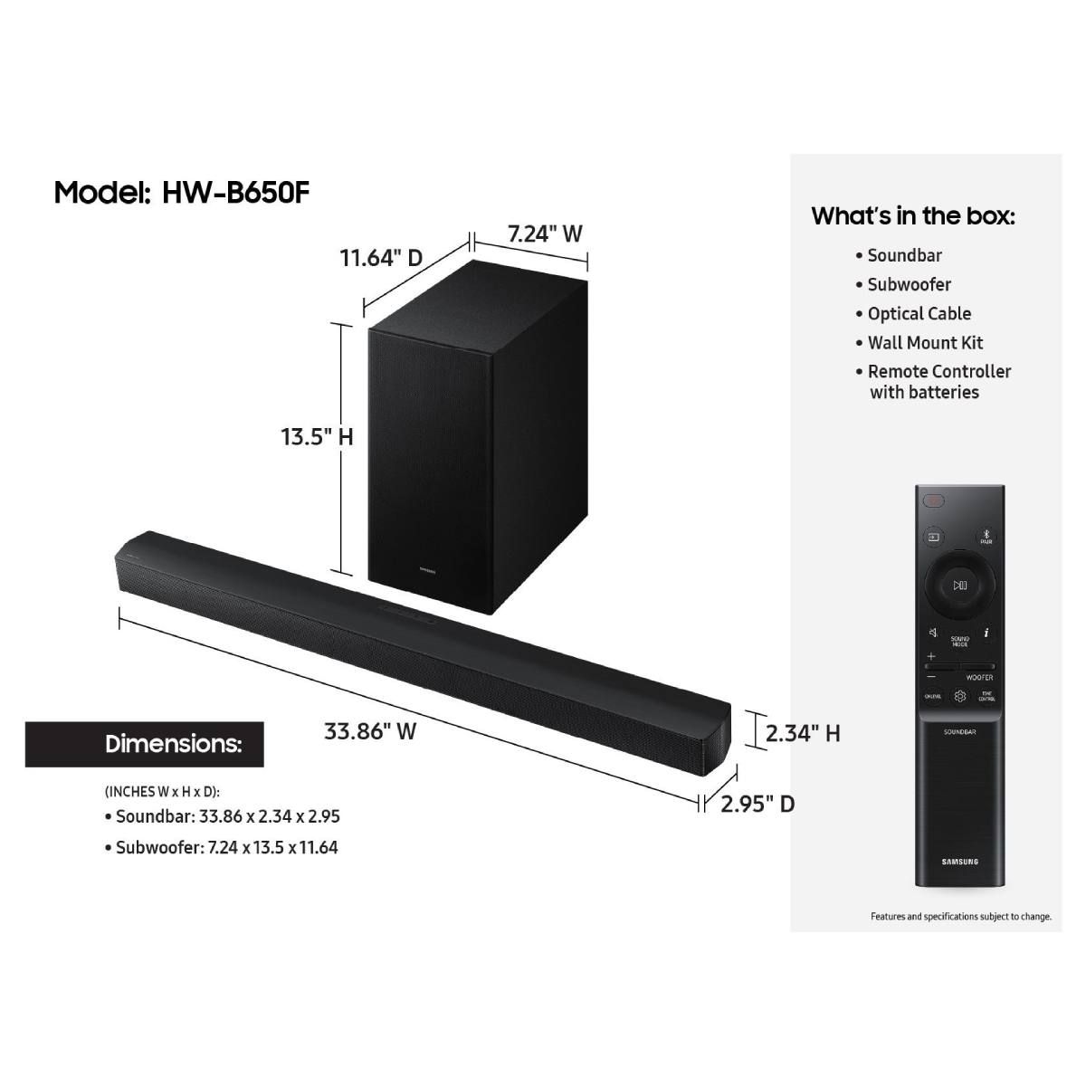 Samsung B650F B-Series 3.1ch Soundbar with Subwoofer (2025)_2