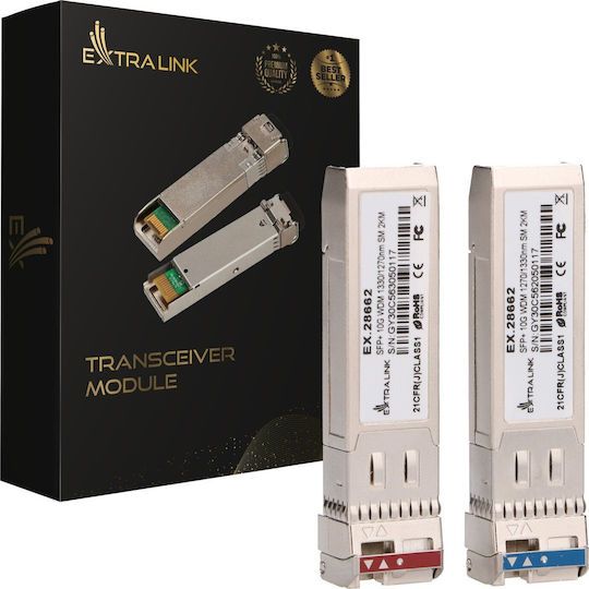 Extralink SFP+ 10G | SFP+ WDM Module | 10Gbps 1270/1330nm  single mode  2km  pair_3
