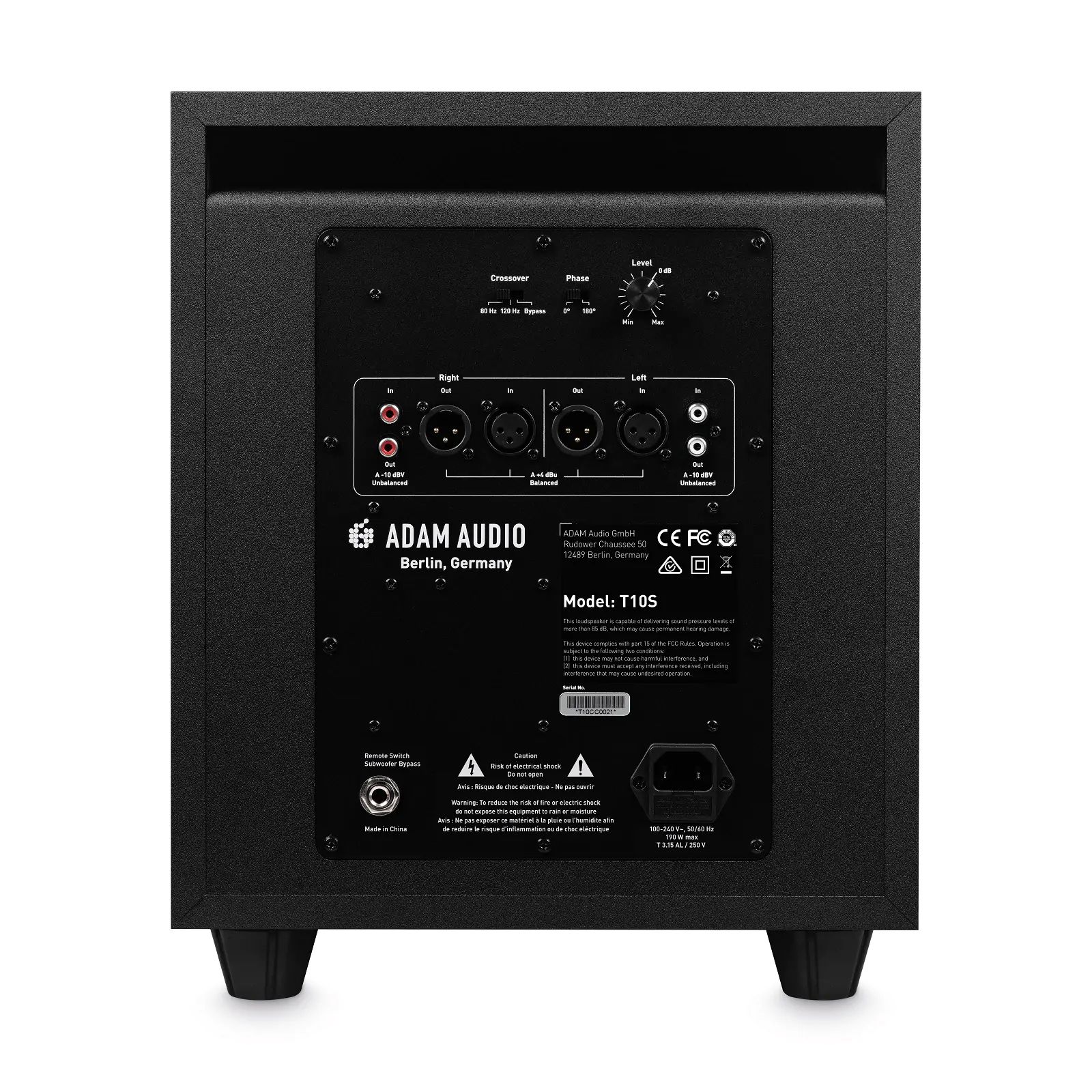 Adam T10S Black Passive subwoofer 130 W_1