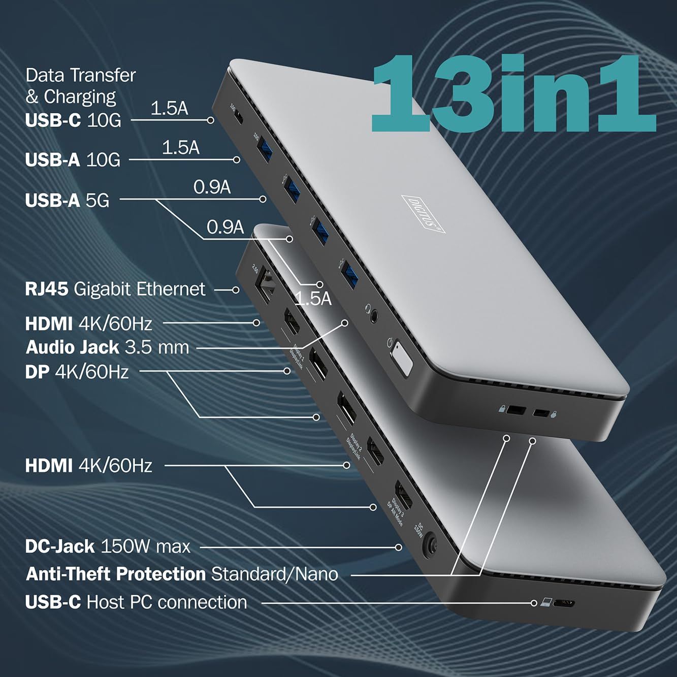 Digitus USB-C docking station  13-port_4