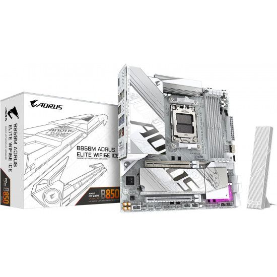 GIGABYTE B850M AORUS ELITE WIFI6E ICE Motherboard- AMD Ryzen 9000 Series CPUs_1