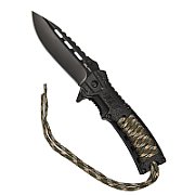 Mil-Tec Paracord folding knife with flintlock - Camo_1