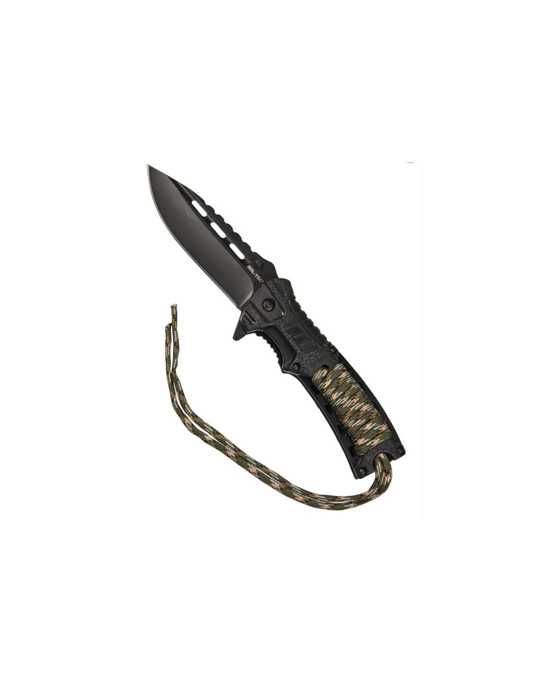 Mil-Tec Paracord folding knife with flintlock - Camo_2