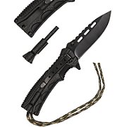 Mil-Tec Paracord folding knife with flintlock - Camo_3