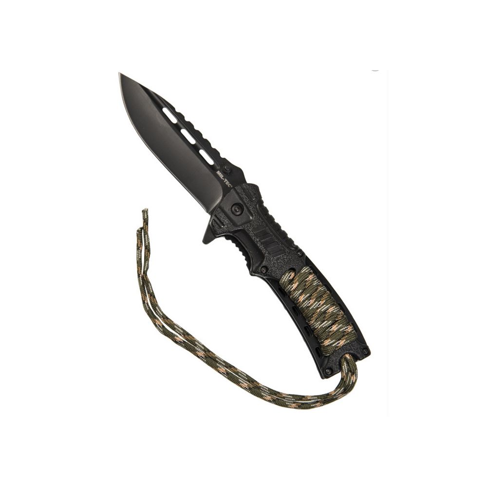 Mil-Tec Paracord folding knife with flintlock - Camo_4